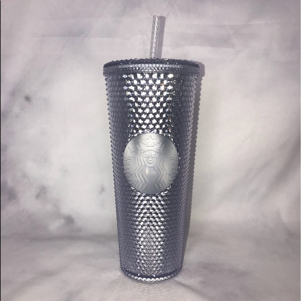 STARBUCKS 2019 Iridescent Studded Silver Tumbler